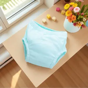 Baby Potty Training Diaper, Soft Breathable Pull-Ups, Adjustable Washable Reusable, Pure Color Underwear for Newborns & Infants