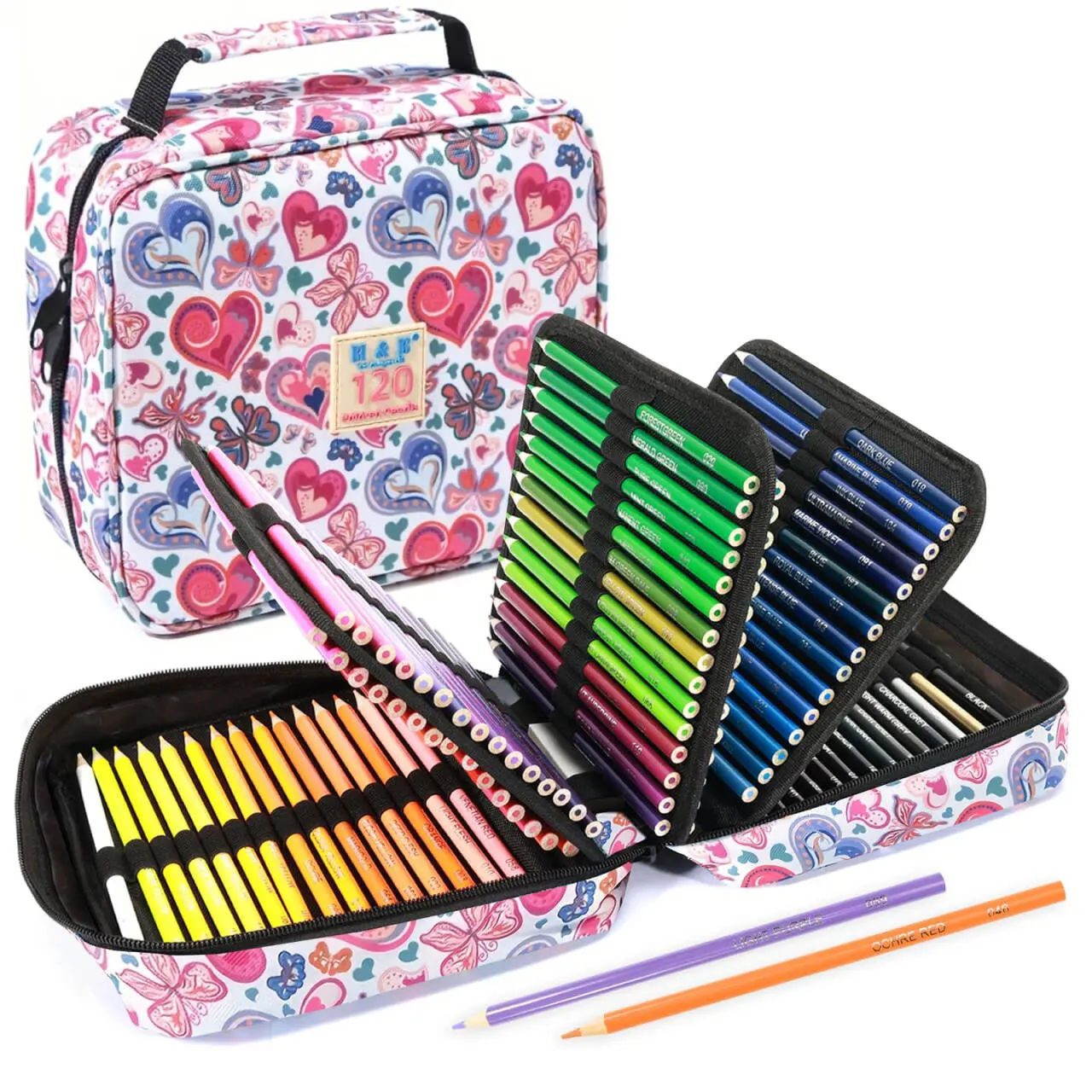 120-Piece Colored Pencils Set, High-Quality Soft Core Writing Tools for Artists, Portable & Convenient Zipper Case Office Stationery, Ideal Gift for Drawing Coloring, Set Pencils
