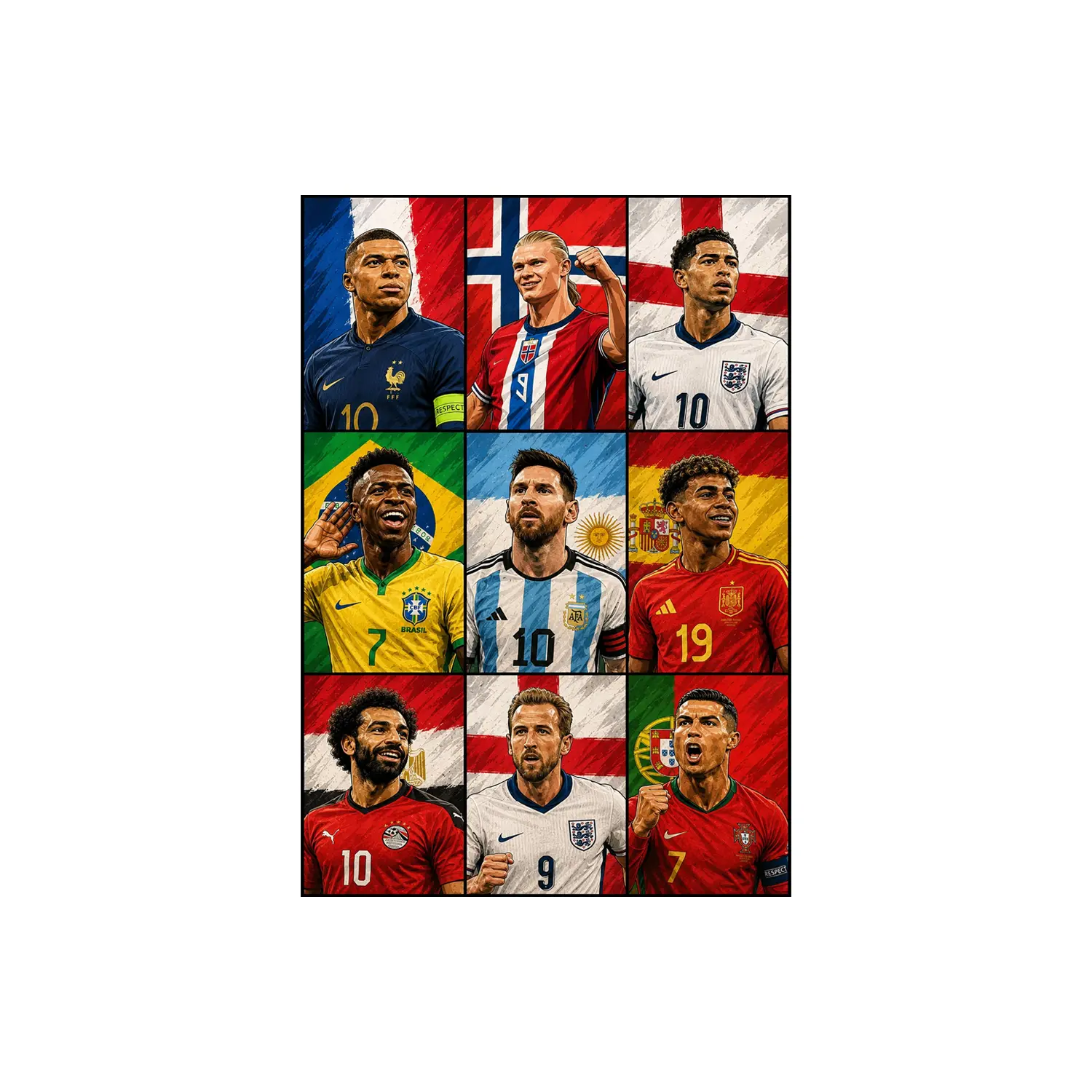 1pc International Soccer Stars Collage Flannel Throw Blanket, Soft Warm Fleece Blanket for Bed Couch Sofa, Lightweight Sports Blanket for Bedroom Travel Camping, Soccer Fan Gift