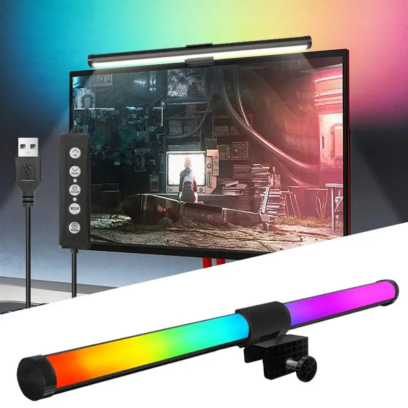 Indoor LED Gaming Light with RGB Touch Control, Adjustable Brightness Eye Protection, Colorful Ambient, Modern Mood Lighting for Gaming, Work, and Reading, Home Decor Lighting, Decorative Lights