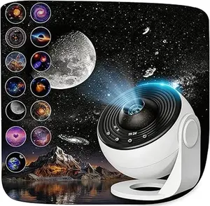 13-in-1 Planetarium Projector Lamp with 13 Replaceable Film Discs, 360° Rotating Focusable Night Light with Timer for Bedroom Ceiling Decor