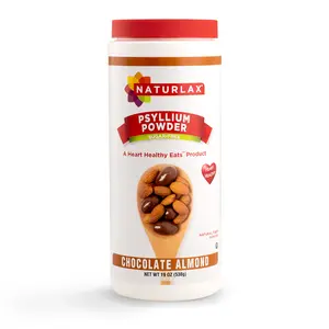 Naturlax Chocolate Almond Flavored Psyllium Husk Powder - Sugar-Free Natural Fiber for Gut Health