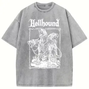 Hellhound Cerberus Washed Tee | Gothic Streetwear