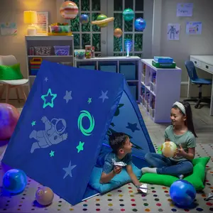 45" x 40" Glow-in-the-Dark Outer Space Polyester Sleepover Tent