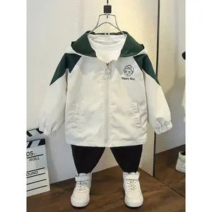 (New)Boys' Spring Jacket New Arrival Children's Fashionable Little Boy  Spring/Autumn Top Casual Hooded Windbreaker