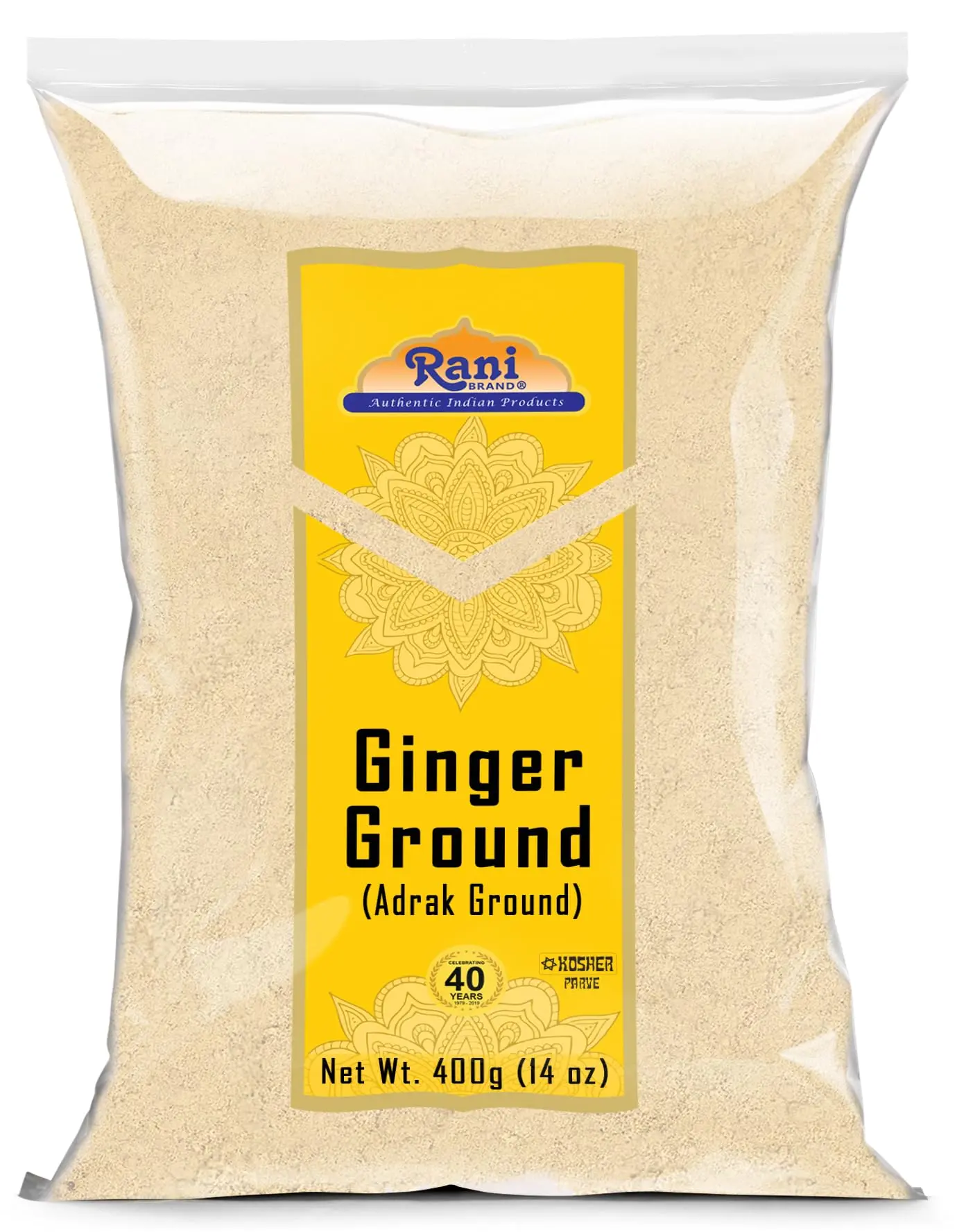 Rani Ginger (Adarak) Powder Ground, Spice 14oz (400g) ~ Natural | Vegan | Gluten Friendly | NON-GMO | Kosher | Indian Origin