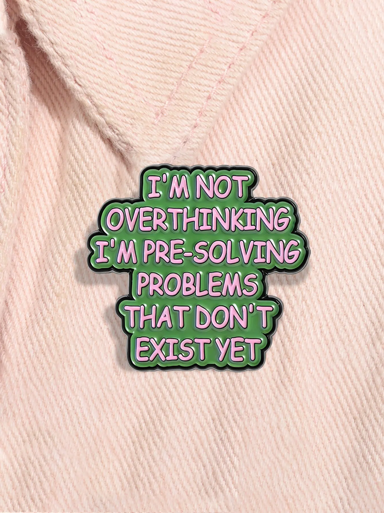 I'm Not Overthinking I'm Pre Solving Problems That Don't Exist Yet Enamel Pin Funny Slogan Mental Health Introvert Alloy Brooch Lapel Backpack Badge Fashion Jewelry Accessories Gift for Friends Enamel Lapel Pins