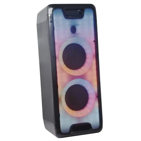 Gemini GLS-880 8-in. Portable Dual Rechargeable Bluetooth Party Speaker - Adjustable Loud Bass Speakers, Wired Option, LED Light, USB Port, Remote Control, High-Wattage Output for Music Setup