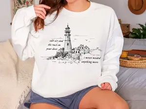 Salt Air August Unisex Crewneck Sweatshirt, Folklore Merch, Evermore Aesthetic, Fairytale, Storybook Vibe