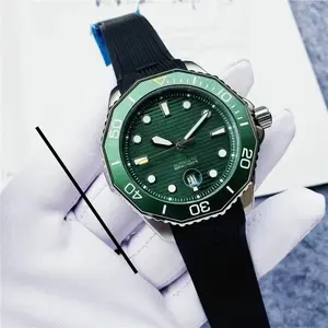 Men's automatic mechanical movement watches simple fashionable style featuring stainless steel rubber wristwatches