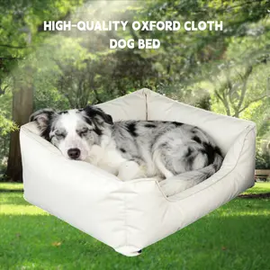 Oxford Fabric Waterproof Dog Bed - Stain-Resistant, Wipe-Clean, Multiple Sizes, Suitable for Indoor & Outdoor Use, Dedicated for Large Dogs (Stops Kennel Destruction Concerns)