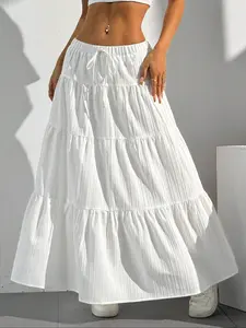 1 piece white bow Valentine's Day date sweet casual dress skirt