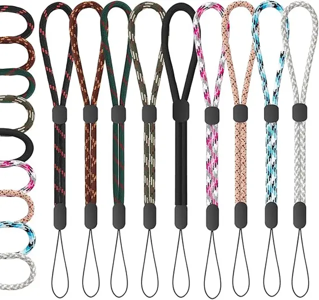 Adjustable Nylon Hand Wrist Strap Lanyard with Sliding Buckle & Quick-Release Design - Mobile Accessories for Daily Use, Smartphones, Cameras, ID Cards, Keys, Small Electronics, Installation, Braided, Unisex, Everyday, Work