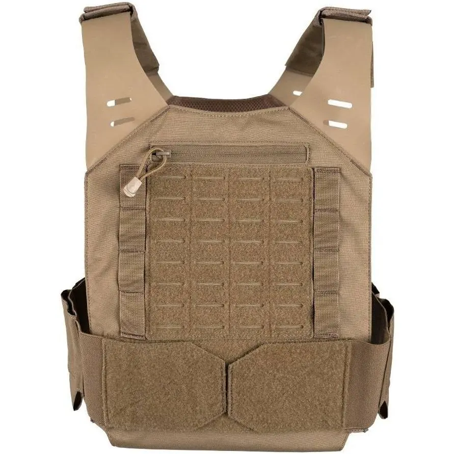 LA Police Gear Low Vis Tactical Plate Carrier, Lightweight 500D Nylon Vest with Laser Cut MOLLE, Admin & Magazine Pockets, Pads