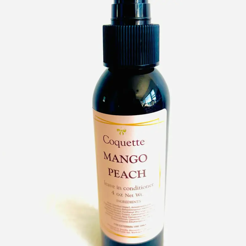 Coquette Mango Peach Leave-In Conditioner 4 oz - Nourish Hydrate Detangle Soften Radiant Hair Care