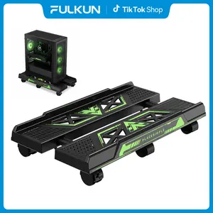 PC Stand with 6 Wheels, Adjustable Computer Tower Stand for Floor, Heavy Duty Mobile CPU Stand with Locking Casters, Fits Large PC Cases, Ventilated, 80LB Capacity