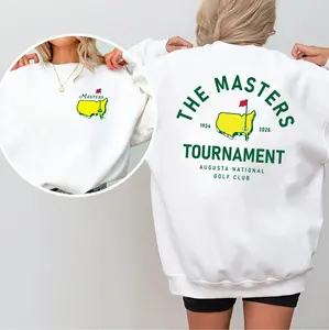 The Masters 2026 Tournament Sweatshirt, Golf Graphic Crewneck Tee, Augusta National Vintage Style, Womenswear Cotton Long Sleeve Streetwear Top