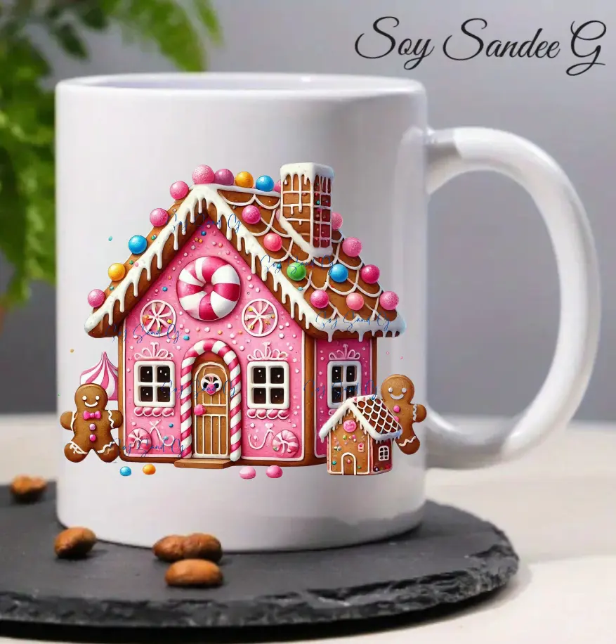 Pink Gingerbread House - UVDTF Decal for cups/hard surfaces