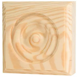 Waddell RTB-35M 3.75 x 3.75 x 1 in. Rosette Trim Pine Block Moulding