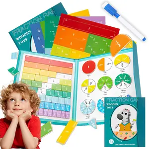 Magnetic Fraction Demonstration Book - 51-Piece Math Teaching Aid with 51 Circular Discs, Kids Educational Interactive Learning Toy, Teaching Supplies, Visual Learning Tools, School Supplies for Home & Classroom