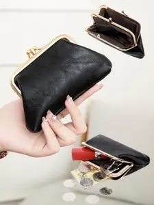 Women's Fashionable Solid Color Short Wallet, Casual PU Leather Zipper Coin Purse, Multi-functional Wallet for Daily Use, Fashionable Card Holder, Credit Card Holder, Card Slot