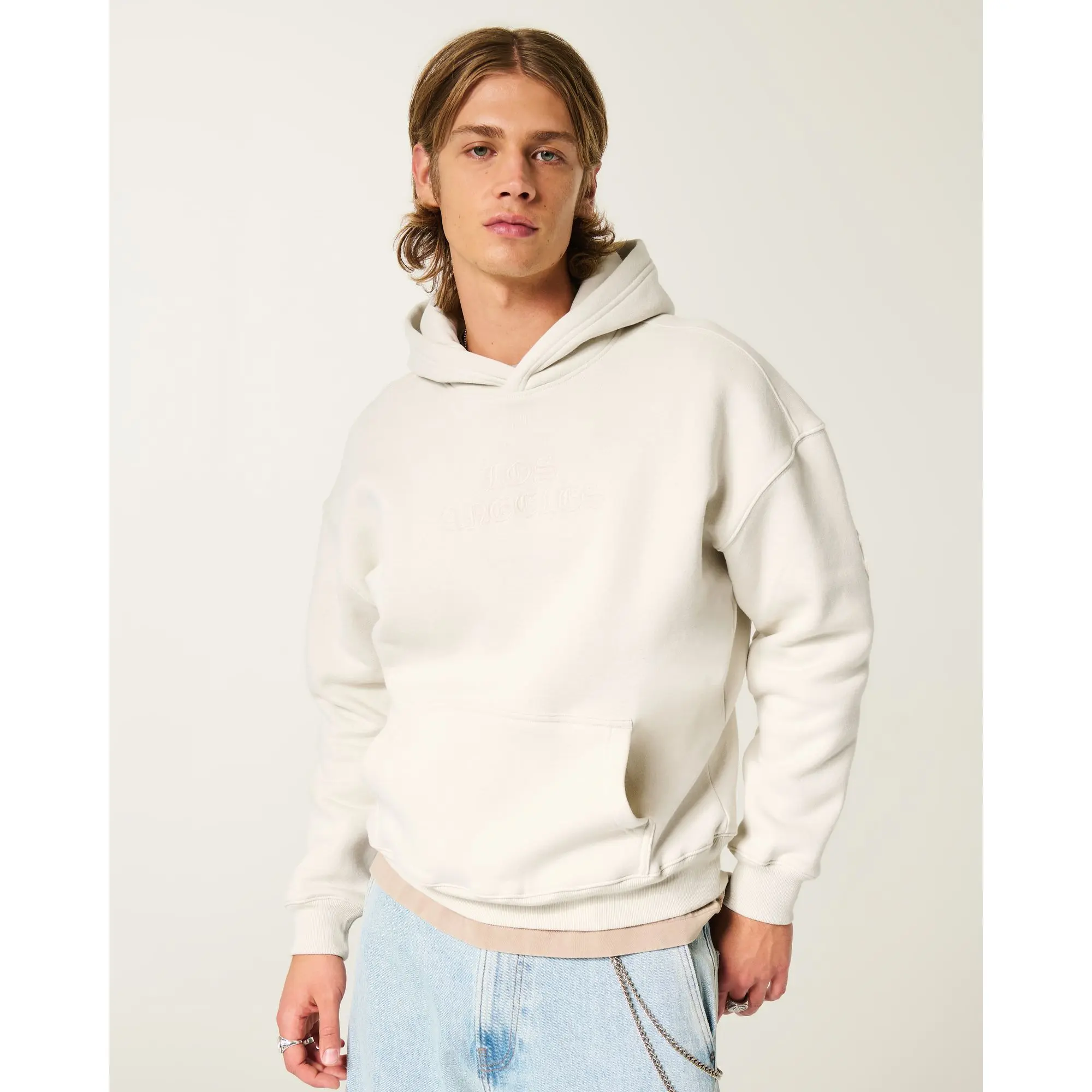 Hollister Feel Good Boxy Los Angeles California Graphic Hoodie