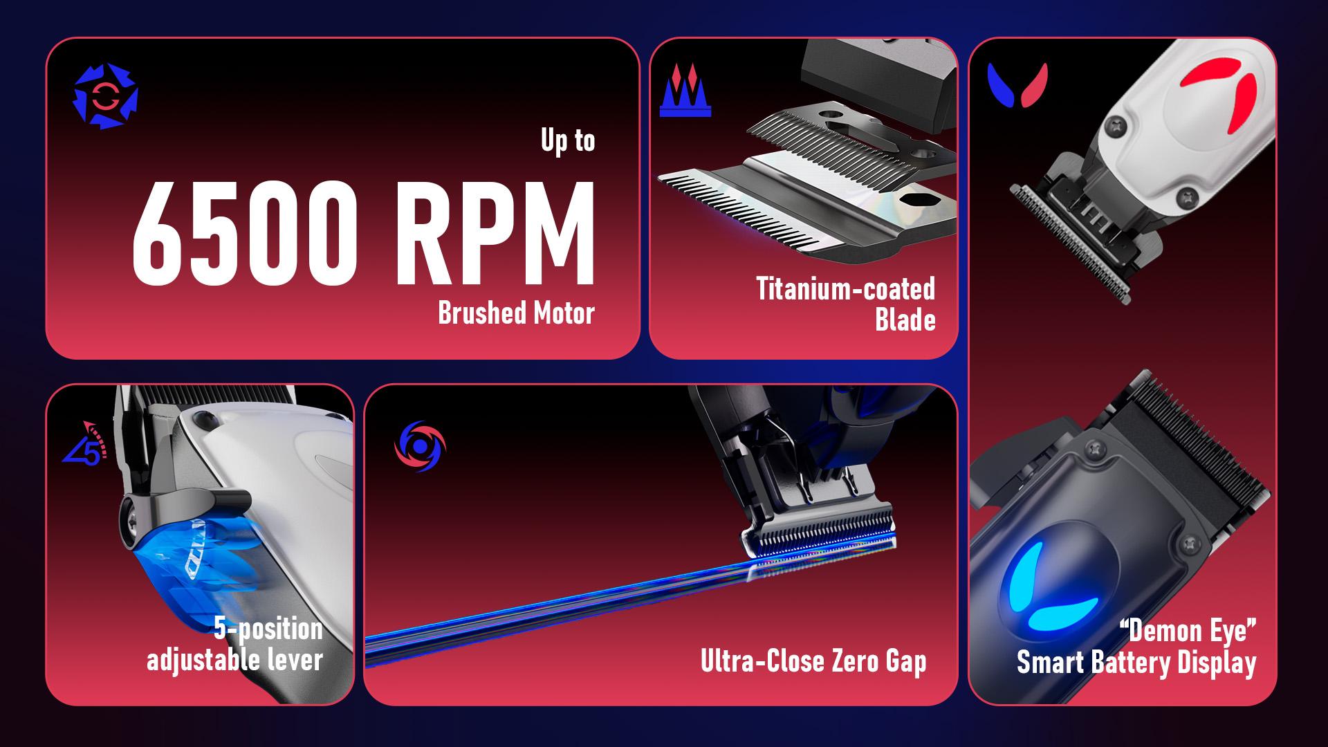SUPRENT PRO Self Cut Clipper Combo - 7500 RPM Cordless Hair Cutting Kit & Zero Gap T-Blade-hair trimmer for men haircut Gifts for Men