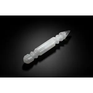 Gemstone Curved Wand — White Selenite