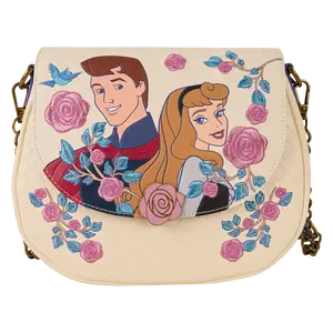 Sleeping Beauty Princess Aurora & Prince Phillip Floral Crossbody Bag