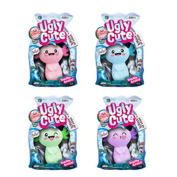 JA-RU Ugly-Cute Mushy Axolotl Squishy Toy, Assorted Collectible Squishies, Cartoon Slime & Squishy Toys for Sensory Satisfaction & Decompression Squeezing