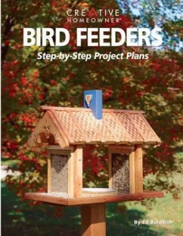 Used Book - "Bird Feeders" by Edward A. Baldwin (Paperback, English) - Decorative, Functional Bird Feeder Guide with Project Instructions to Attract Wildlife, Projects