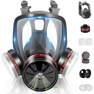 Gas Mask Survival Nuclear and Chemical, Full Face Gas Mask with Activated Carbon Filter(Sheets)