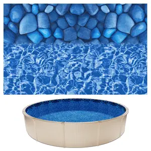 18Ft Round Pool Liner For Above-Ground Pools, Overlap Style Fits 52-Inch Wall, Premium Vinyl Construction, Easy Installation With Leak-Proof Patches, Designed For Steel-Sided 52-Inch Above-Ground Frames, Boulder Swirl Pattern