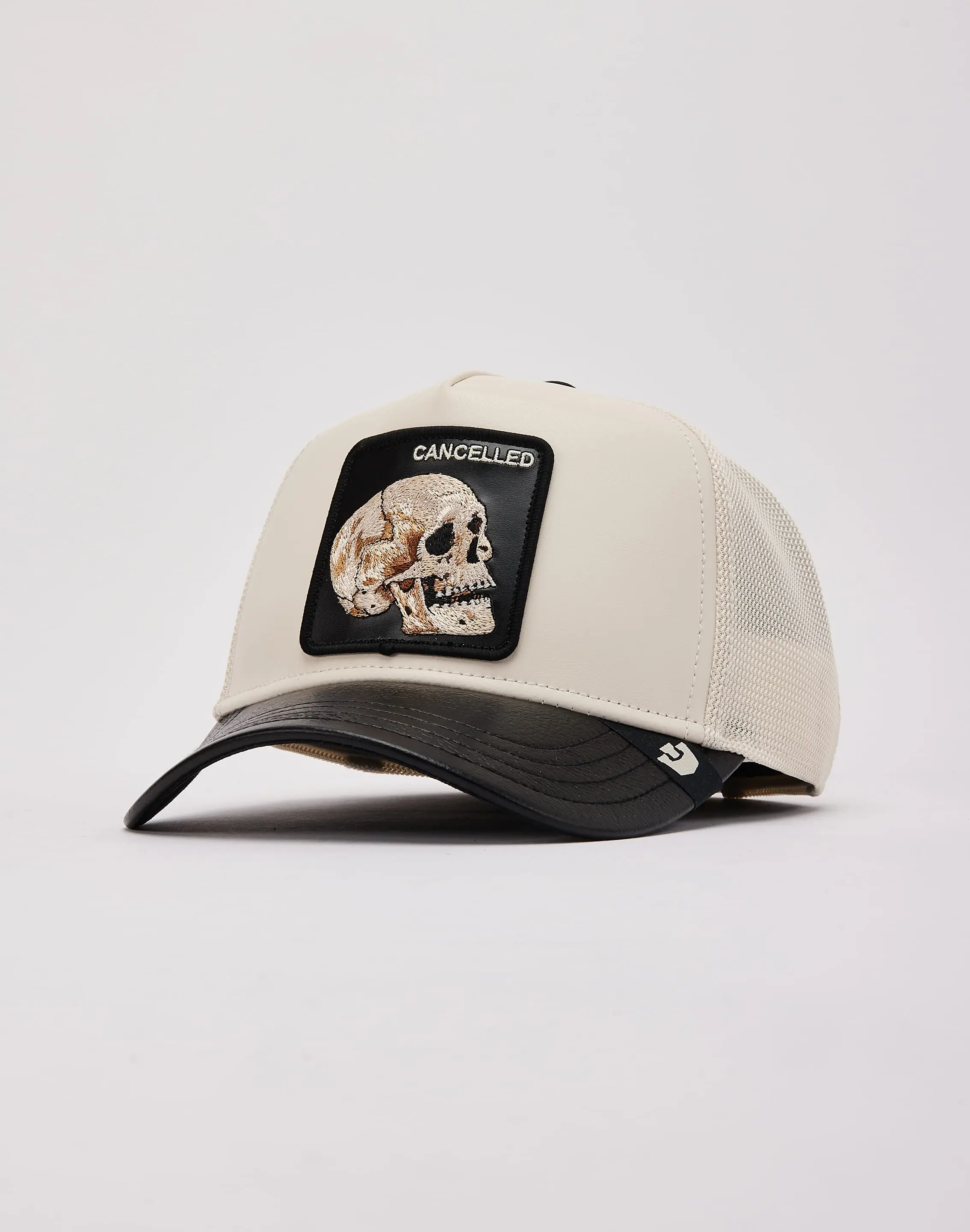 Mens Goorin Bros Faux Leather Skull Trucker Hat