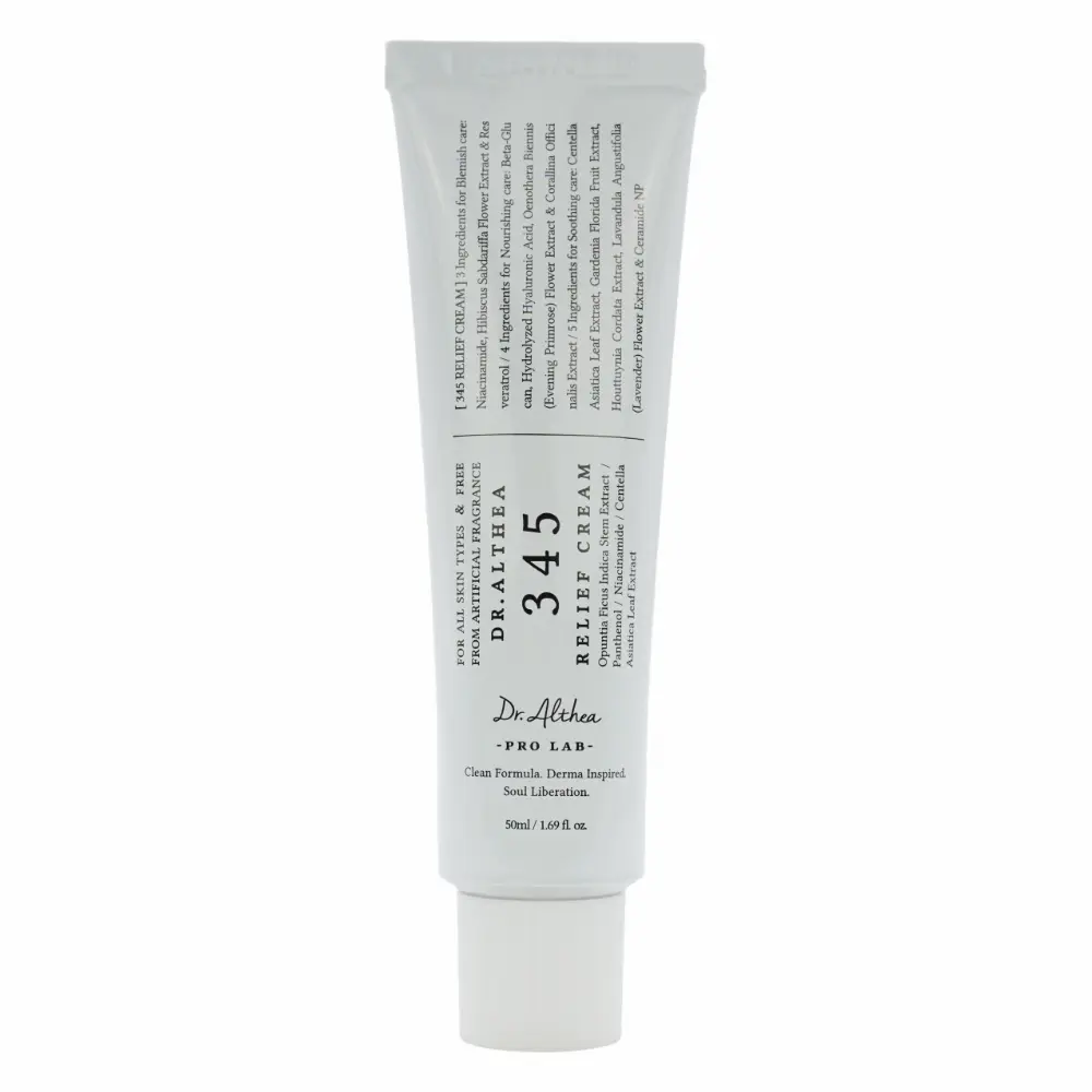 Dr.Althea 345 Relief Cream 50ml - Shea & Chamomile Infused Moisturizer, Dry Sensitive Skin Selfcare, Calms Redness, Soothes, Supports Skin Repair