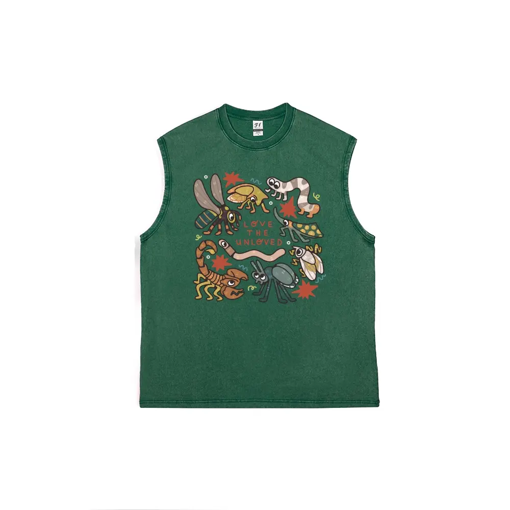 Love The Unloved Insects Enthusiast Men's vintage washed pure cotton vest