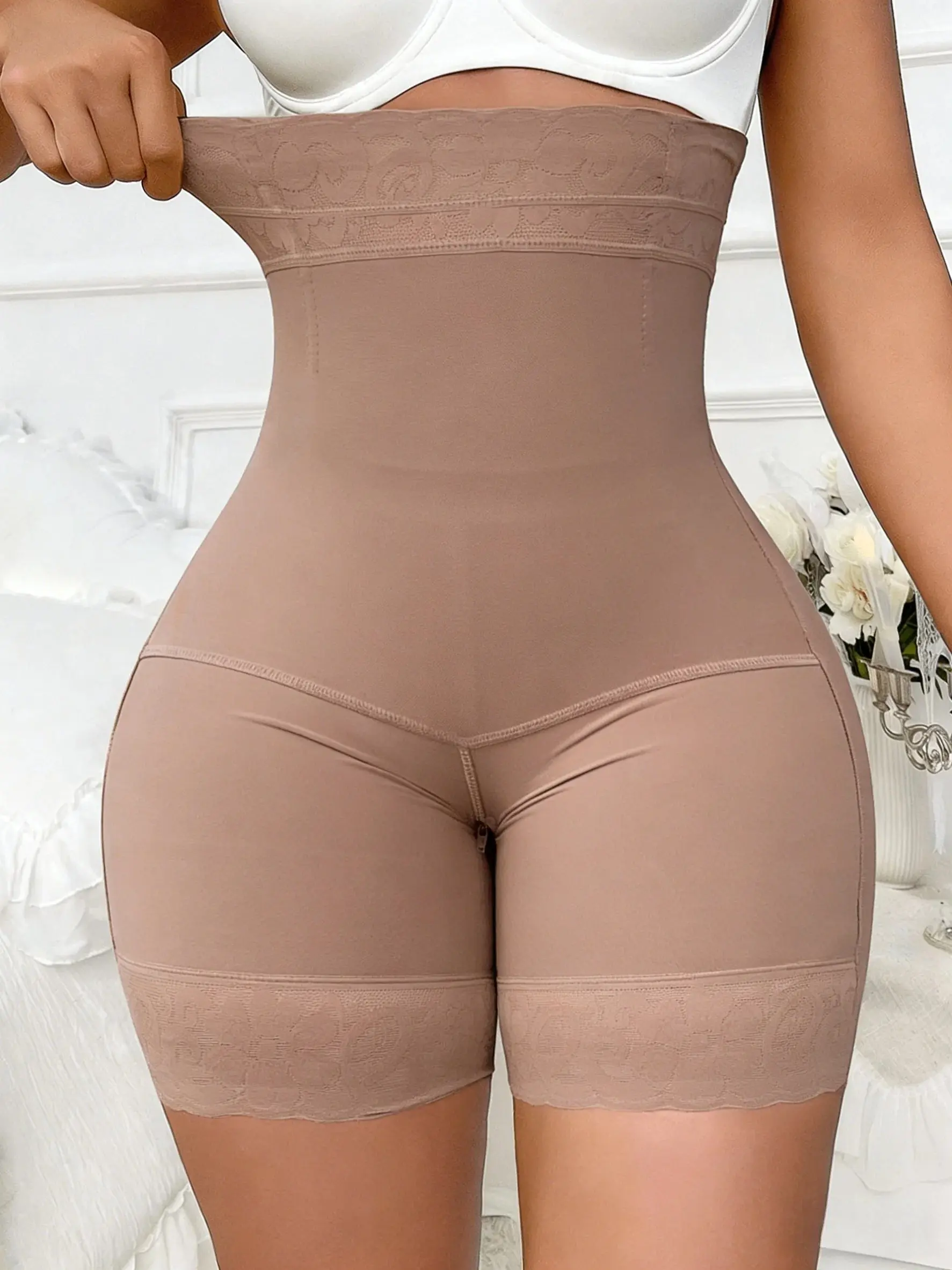 Womens High-Waist Cincher Trainer Girdle Faja Tummy Control Thigh Slimming Shapewear Shorts