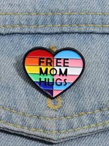 Mother's Day Gift Lgbt Colorful Heart Shaped Brooch, Cute Fashion Alloy Pin for Daily Clothing Decor, Trendy All-match & Exquisite Brooch for Birthday Gift