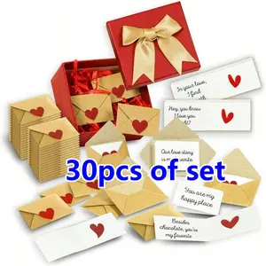 1 set DIY Love Notes Box With 30pcs Mini Cards & Envelopes ,Perfect Easter Gift Mother’s Day Present For Mom, Wedding Gift For Girlfriend Boyfriend，Easter/Spring Decor,Easter Basket Ideas