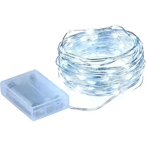 Household daily necessities 1 Pack Fairy Lights Battery Operated, 16ft 50 Led Mini String Lights, Silver Wire Starry Lights for Bedroom, Christmas, Parties, Wedding, Centerpiece, Decoration [Batteries not Include]