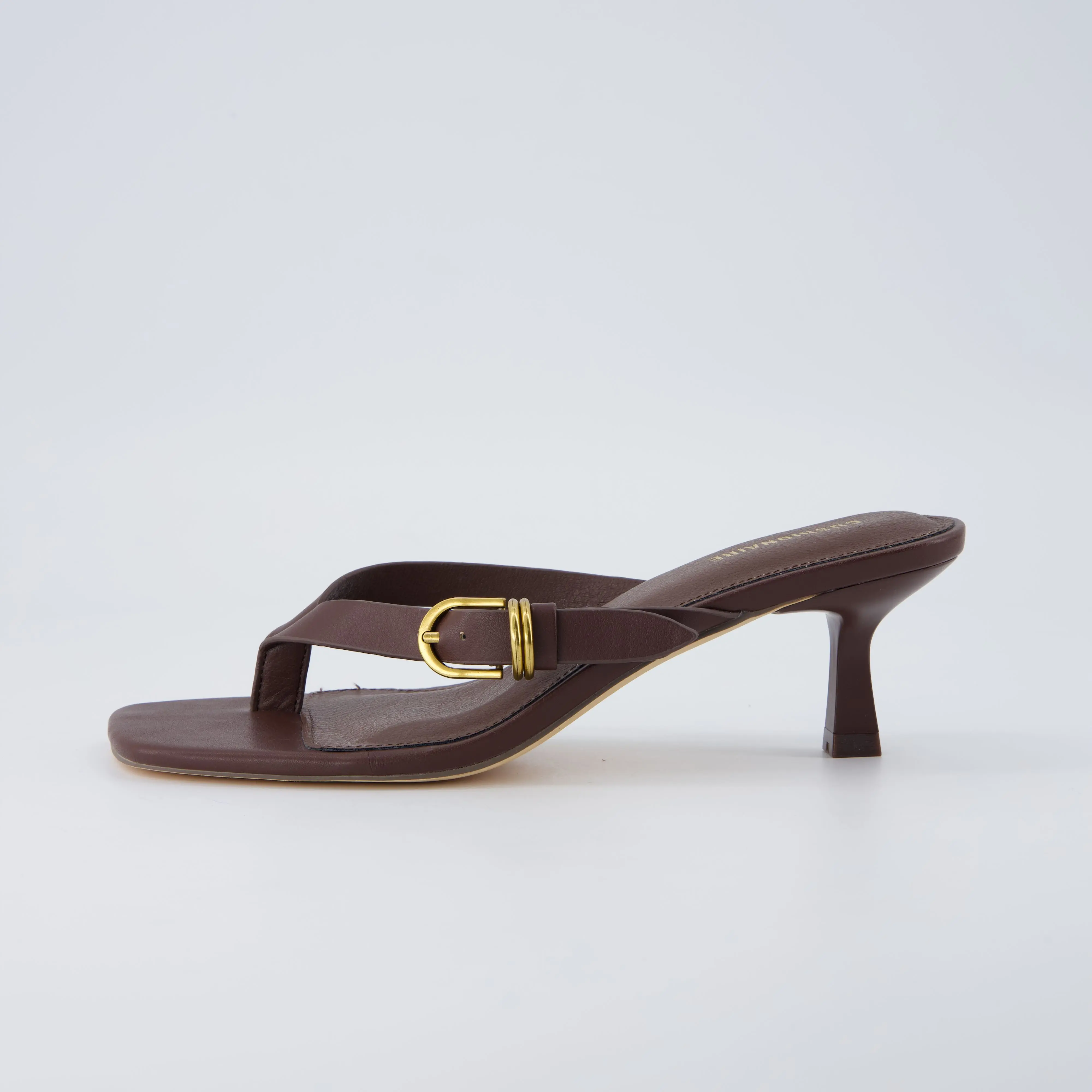 Cushionaire Marlin Low Kitten Heels for Women, Thong Style Dressy Heeled Womens Sandals with Adjustable Buckle Closure