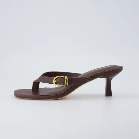 Cushionaire Marlin Low Kitten Heels for Women, Thong Style Dressy Heeled Womens Sandals with Adjustable Buckle Closure