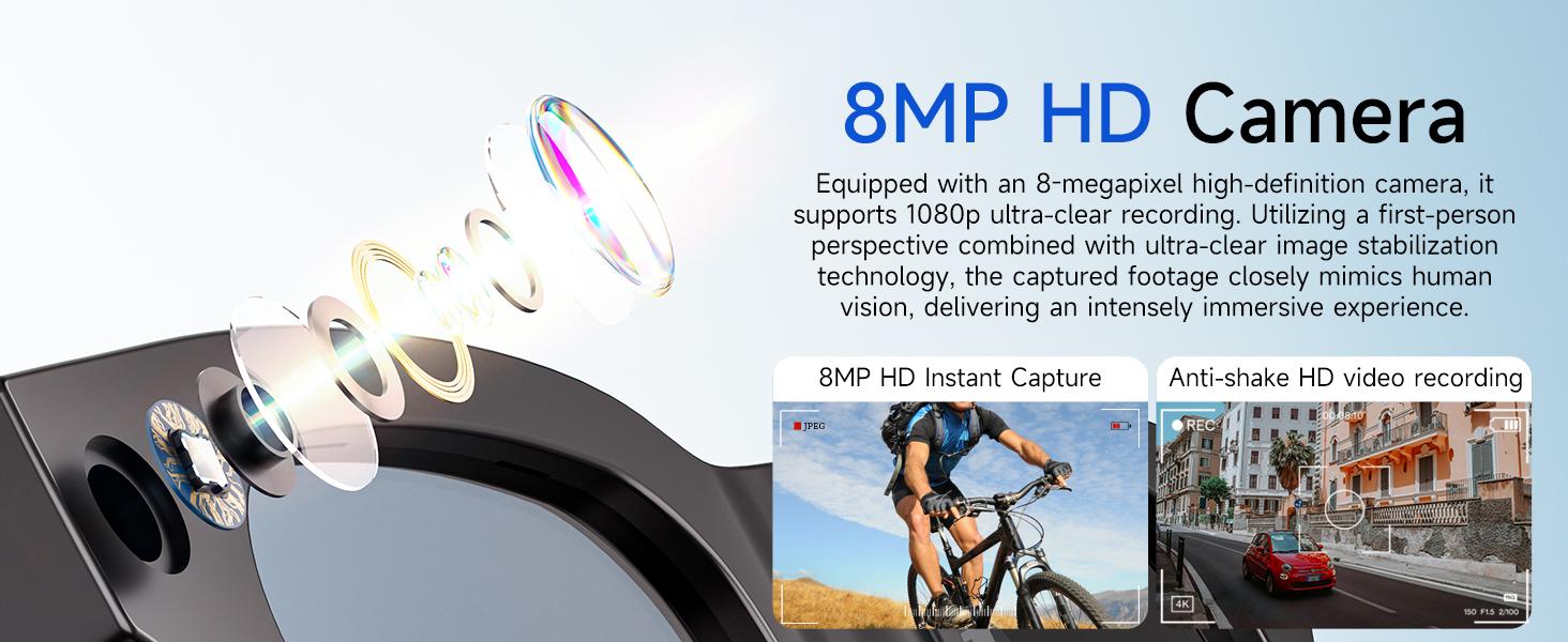 2026 New Electrochromic AI Smart Camera Glasses (8MP) ,1080P Video Recording Glasses,Real Time Translation, ChatGPT AI Voice Assistant, Open-Ear Audio,4-level electrochromic sunglasses for Men Women