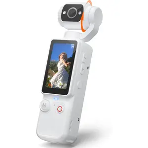W & O Portable 2.5K Video Recorder with 180° Rotating Lens, Vlogging Camera,Pocket Body Camera with Audio & Video Recording, 7Hour Power, Handheld POV Cameras with 32GB Card（White