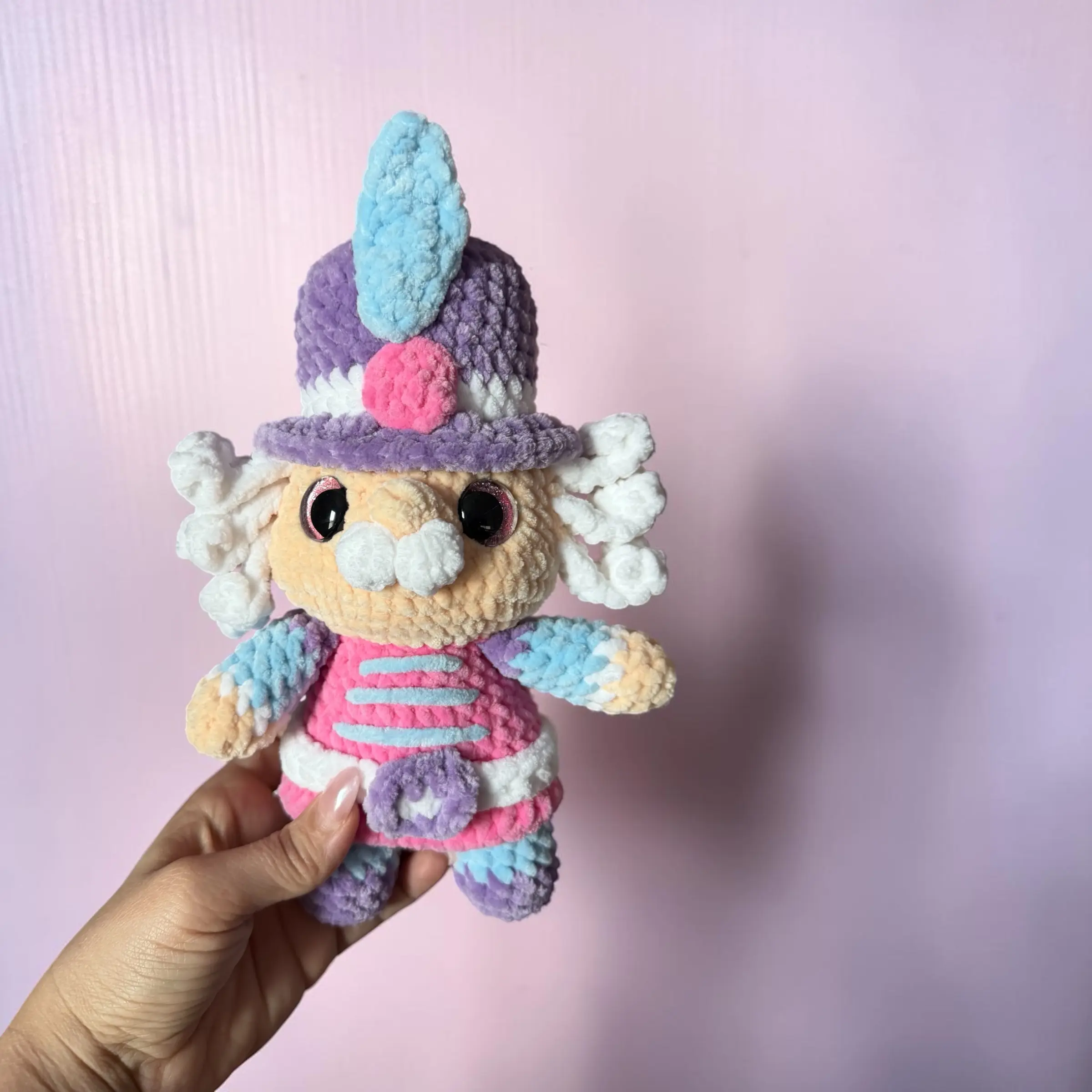 Pastel Nutcracker - Handcrafted 10 Inch Soft Plush Yarn Doll Perfect for Gifting or Collecting One-of-a-Kind Squishy Feel