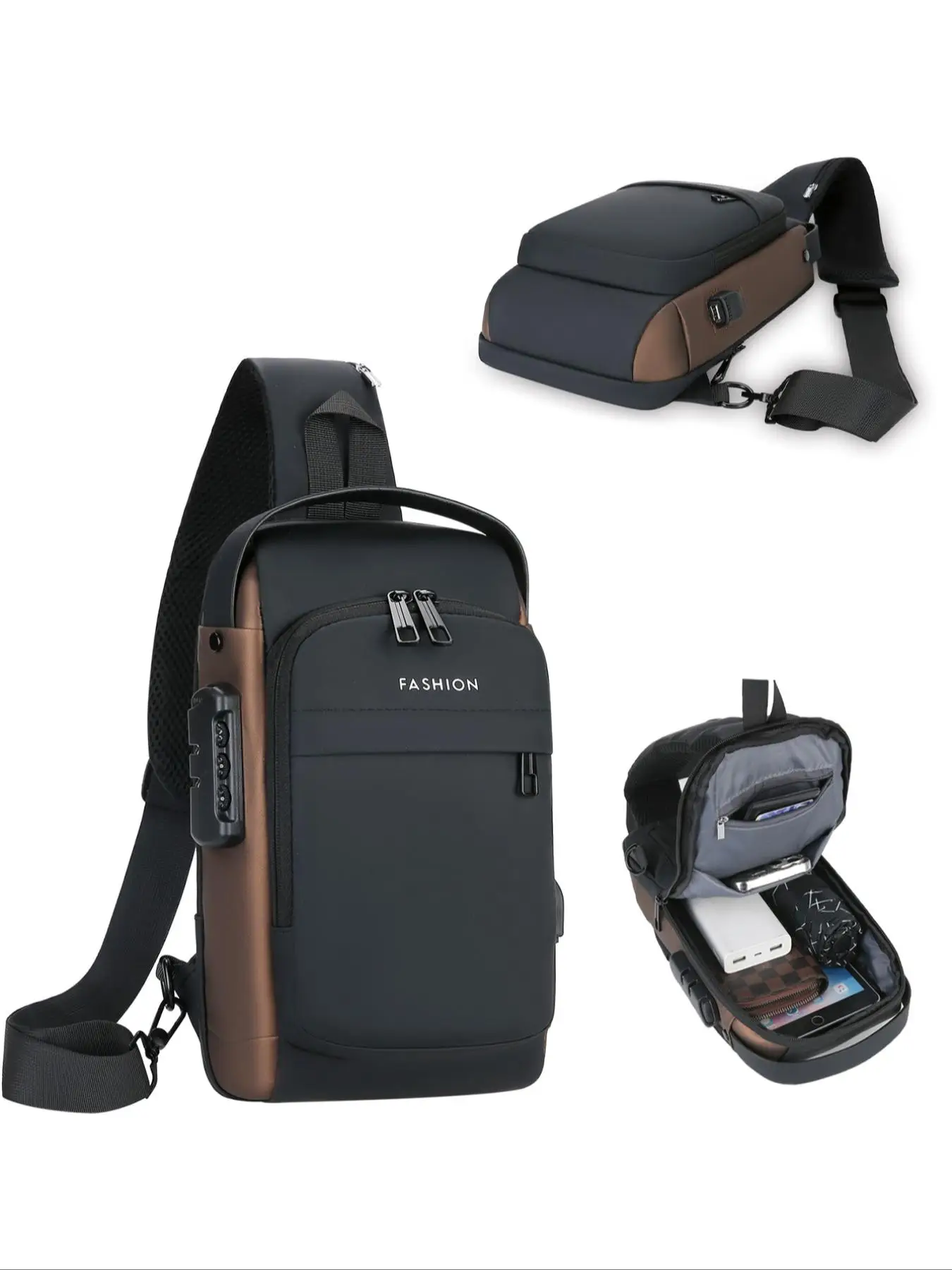 Men's Casual Plain Zipper Belt Bag with Anti Theft and Usb Charging Port, 2025 Summer Trendy Fanny Pack, Multi-functional Waist Bag for Daily Used for