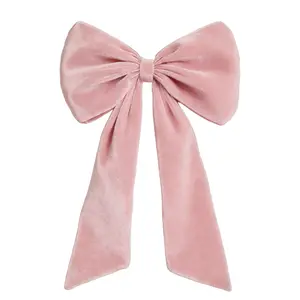 Giant Velvet Bow 40x24 Inch, Oversized Pink/Black Ribbon Tie for Coquette Room Decor, Large Wall Hanging Backdrop for Birthday Party, Ballerina Girl Bedroom Wedding