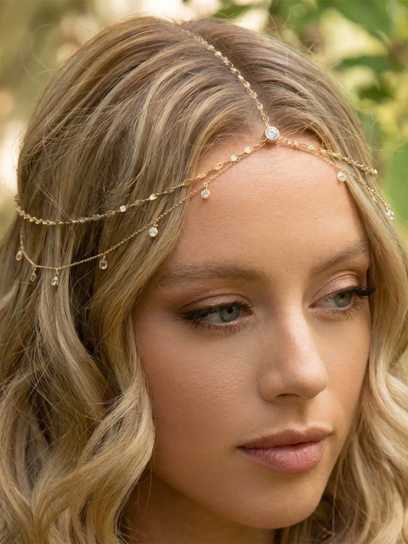 Rhinestone Multi-Layer Headband, Boho Style, Lightweight Chain Design, Perfect for Beach Photoshoots and Dates