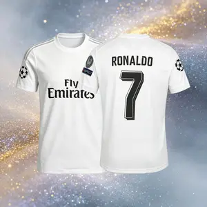 15 16 Home Kit White 7# Cristiano Ronaldo Short And Long Sleeve Soccer Jersey Fans Version