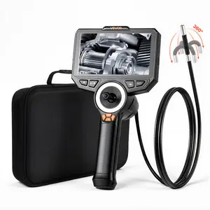 【fathersdaygift】VEVOR 4-Way Articulating Endoscope with Light, True 1080P HD Industrial Borescope Inspection Camera with Articulated Probe, Flexible Snake Scope Cam for Wall Automotive Engine Inspect-4.9FT, Endoscope Borescope